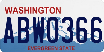 WA license plate ABW0366