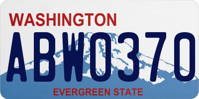 WA license plate ABW0370