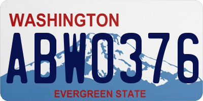 WA license plate ABW0376