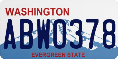 WA license plate ABW0378