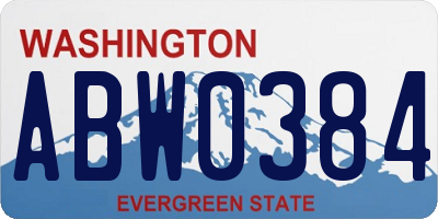 WA license plate ABW0384