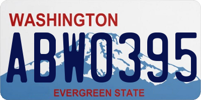 WA license plate ABW0395