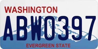 WA license plate ABW0397
