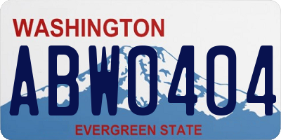 WA license plate ABW0404