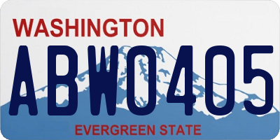 WA license plate ABW0405