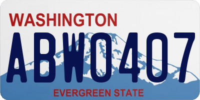 WA license plate ABW0407