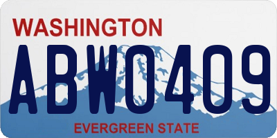 WA license plate ABW0409