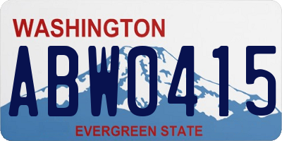 WA license plate ABW0415