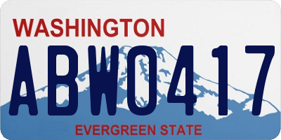 WA license plate ABW0417