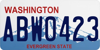 WA license plate ABW0423