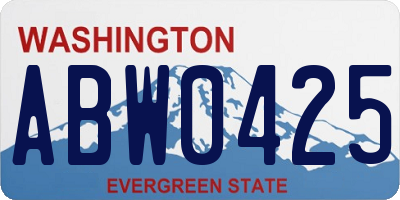 WA license plate ABW0425