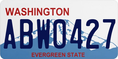 WA license plate ABW0427