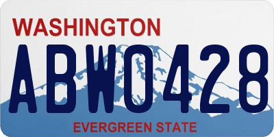 WA license plate ABW0428
