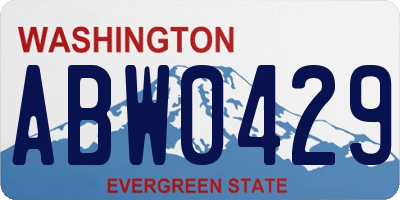 WA license plate ABW0429