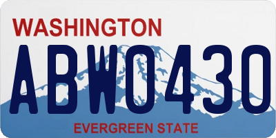 WA license plate ABW0430