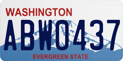 WA license plate ABW0437