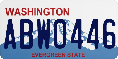 WA license plate ABW0446