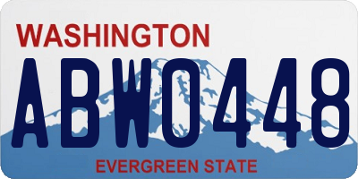 WA license plate ABW0448