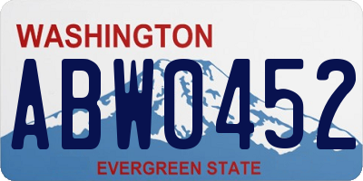 WA license plate ABW0452