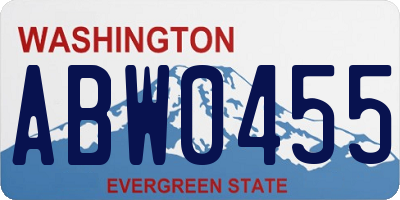 WA license plate ABW0455