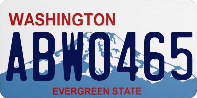 WA license plate ABW0465
