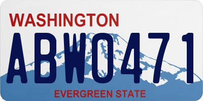 WA license plate ABW0471
