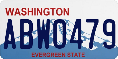 WA license plate ABW0479