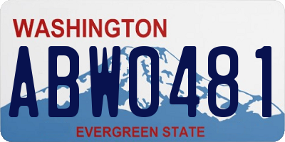 WA license plate ABW0481