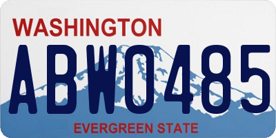 WA license plate ABW0485
