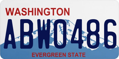 WA license plate ABW0486