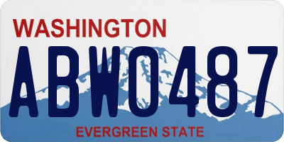 WA license plate ABW0487