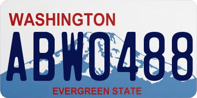 WA license plate ABW0488