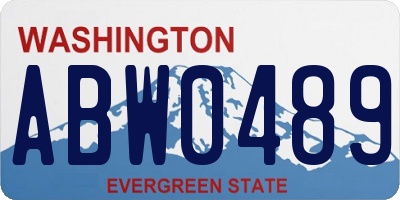 WA license plate ABW0489