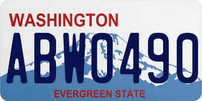 WA license plate ABW0490
