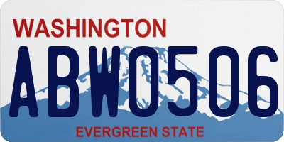 WA license plate ABW0506