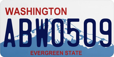 WA license plate ABW0509