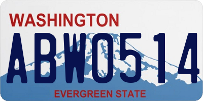 WA license plate ABW0514