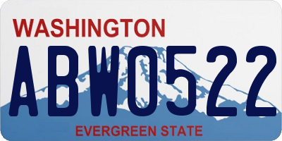WA license plate ABW0522