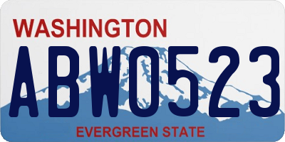 WA license plate ABW0523