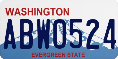 WA license plate ABW0524