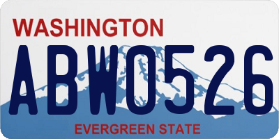 WA license plate ABW0526
