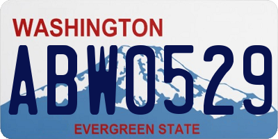 WA license plate ABW0529