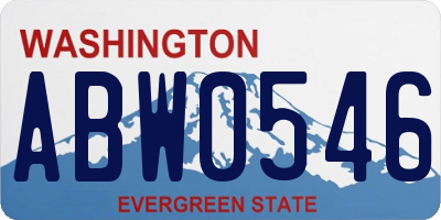 WA license plate ABW0546