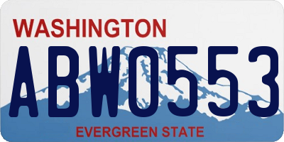 WA license plate ABW0553