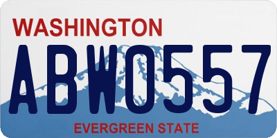 WA license plate ABW0557