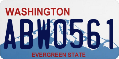 WA license plate ABW0561