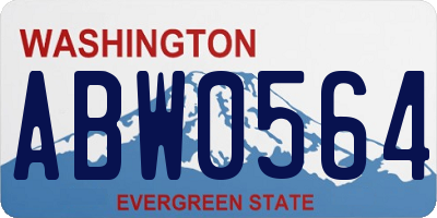 WA license plate ABW0564