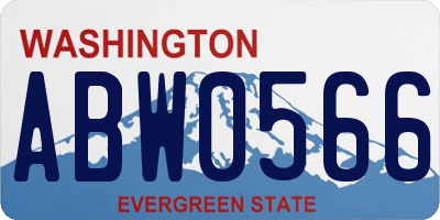 WA license plate ABW0566