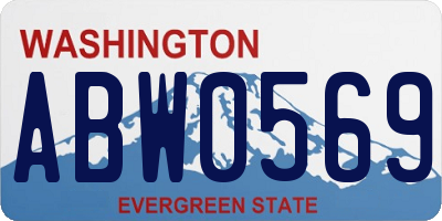WA license plate ABW0569