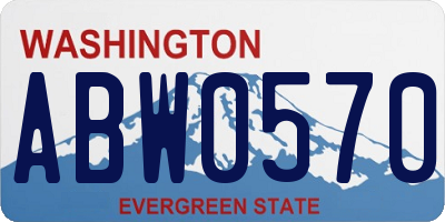 WA license plate ABW0570